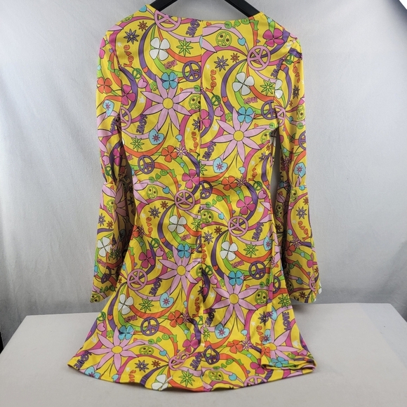 Hippie bell sleeve 60's cosplay costume dress Size small - Picture 4 of 5